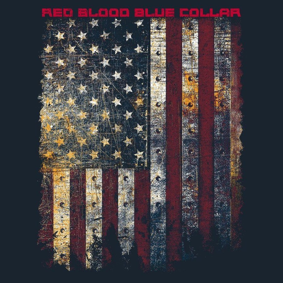 Grunt Style Red Blood Blue Collar® T-Shirt - Midnight Navy T-Shirt