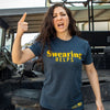 Grunt Style Women's Swearing Helps Boyfriend Fit T-Shirt - Midnight Navy T-Shirt