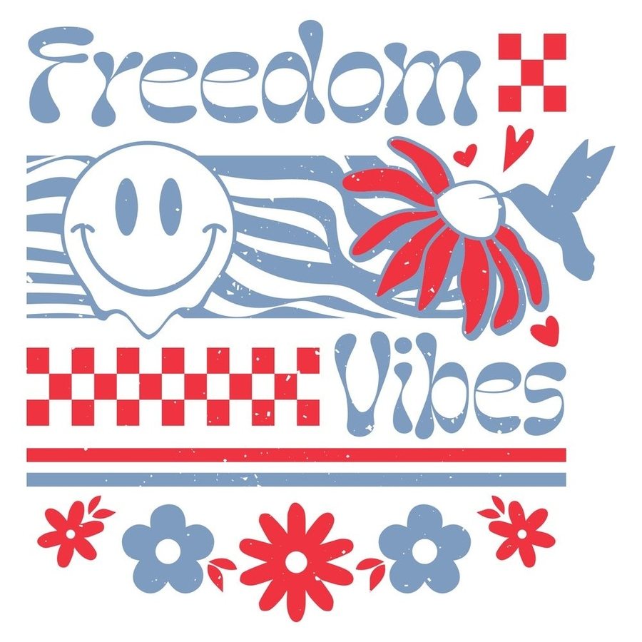 Women's Freedom Vibes Boyfriend Fit T-Shirt - White