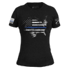 Women's Blue Line American Acid Slim Fit T-Shirt - Black